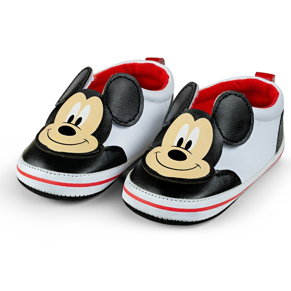 Disney Mickey Mouse White Infant Shoes - Easy Velcro On/Off - Size 6-9 Months